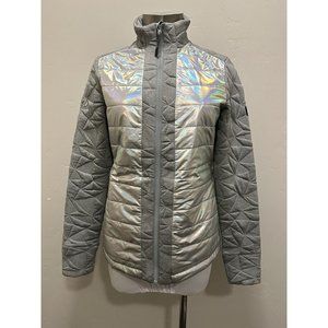 NEW‎ Levelwear Golf Verve Nora Puffer Jacket  Womens Small Pebble/White